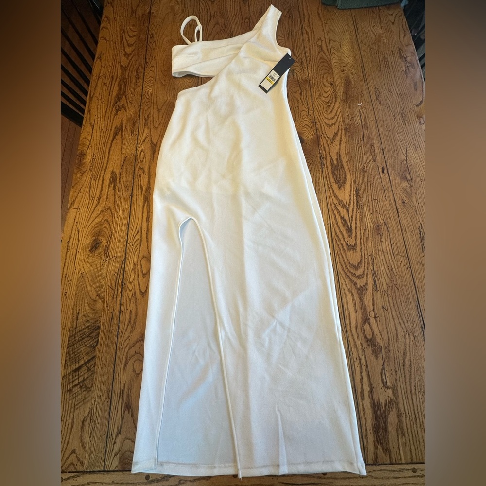 Rachel Roy long sexy white cut out dress Sz M